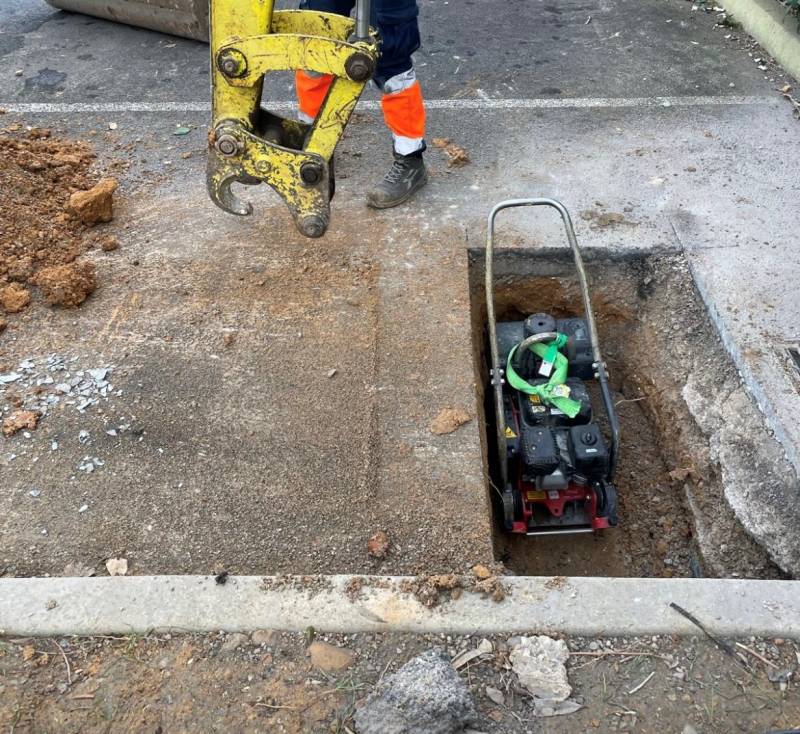 Rebouchage de trou sur un parking dans le 34 proche du Gard